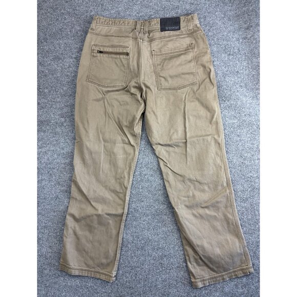 Mountain Hardwear Pants Mens 34x32 Khaki Twill Hiking Zip Pocket Outdoor Casual - Picture 7 of 8